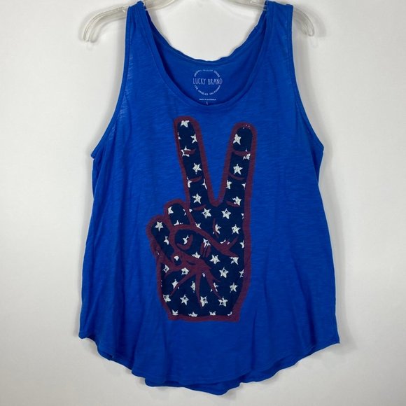 Lucky Brand Tops - Lucky Brand USA Peace Sign Tank